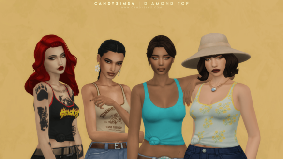 diamond top a basic tank top with a large number