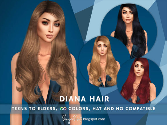 The Sims 4 Diana Hair by SonyaSimsCC