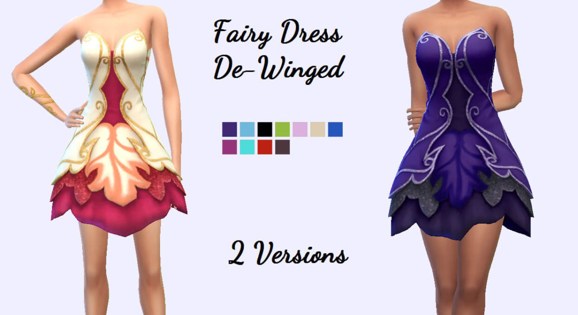 The Sims 4 Fairy Dress De-Winged