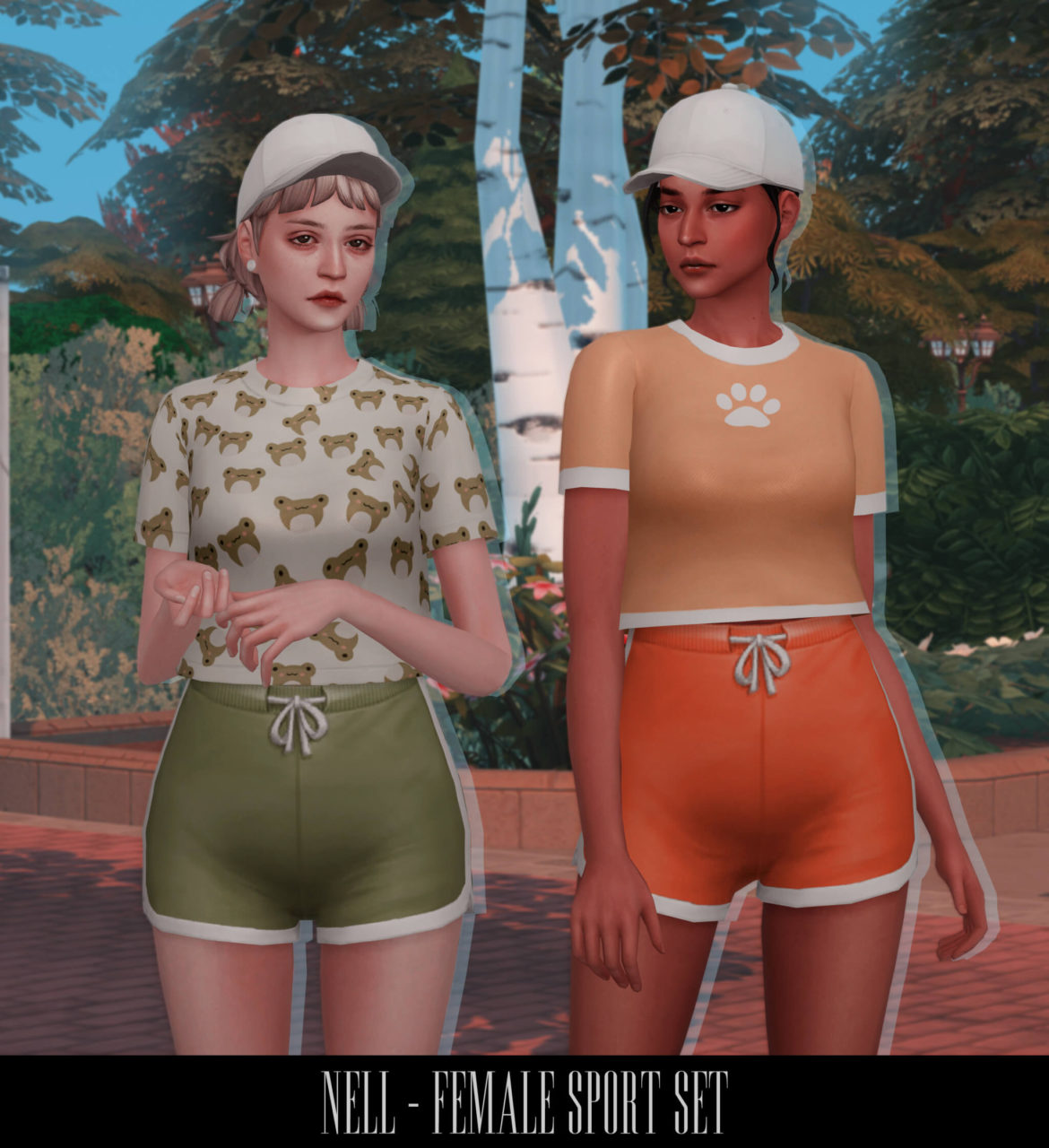 The Sims 4 female sport set crop t shirt