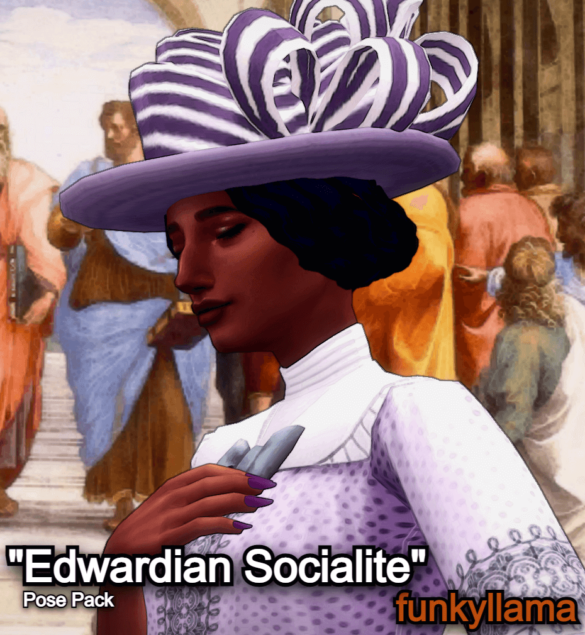 The Sims 4 funkyllama edwardian socialite pose pack 7