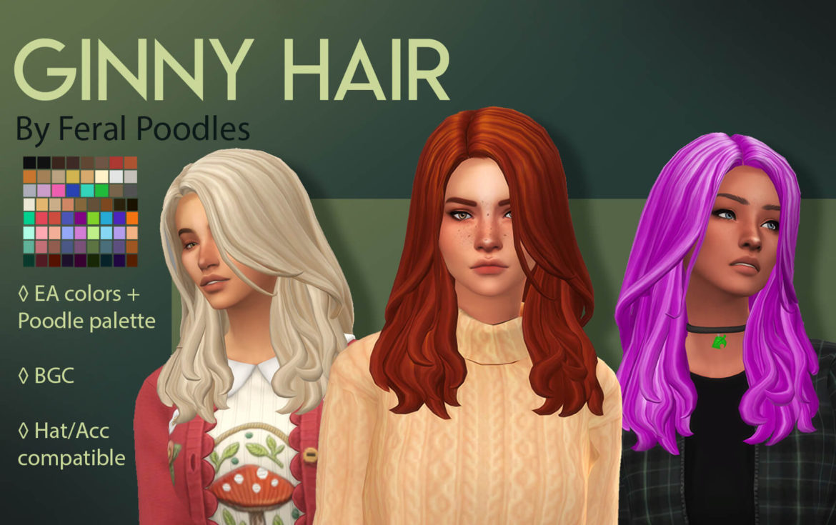 ginny hair ts4 maxis match cc a long pretty