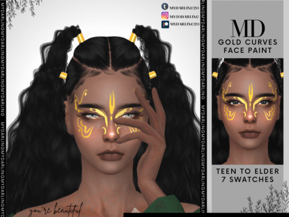 The Sims 4 gold curves face paint