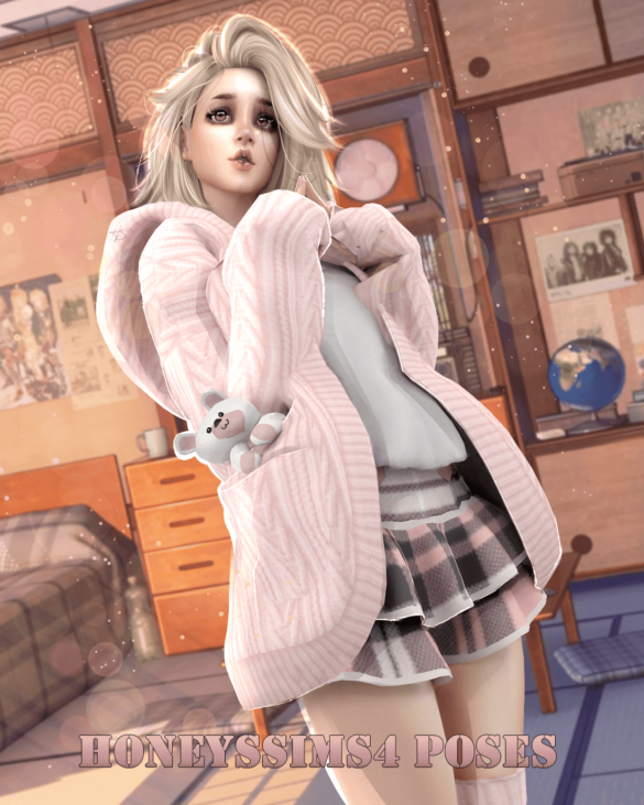 The Sims 4 honeyssims4 hs4 model and a bit shy poses