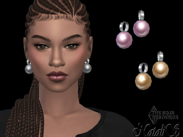 Huggie hoop giant pearl earrings by NataliS