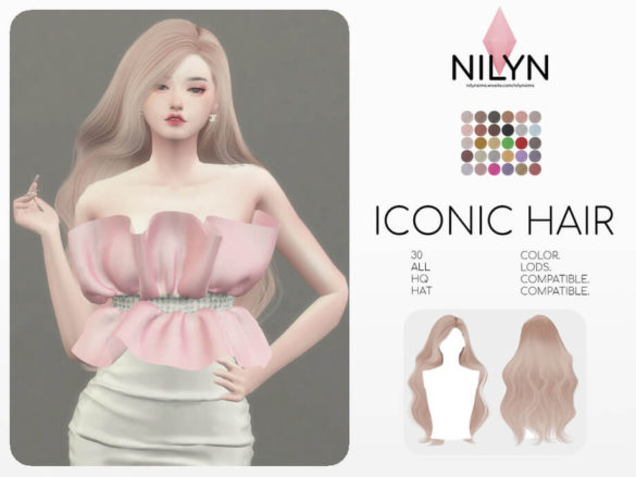 The Sims 4 ICONIC HAIR by Nilyn at TSR