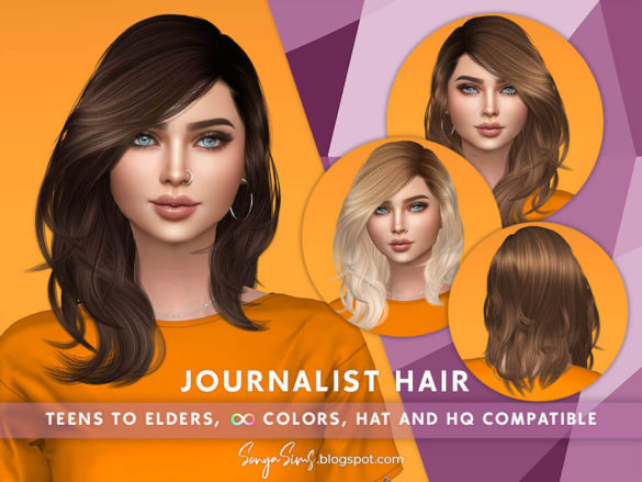 The Sims 4 Journalist Hair by SonyaSimsCC