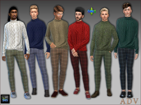 Knitted sweater and pants for males Arte