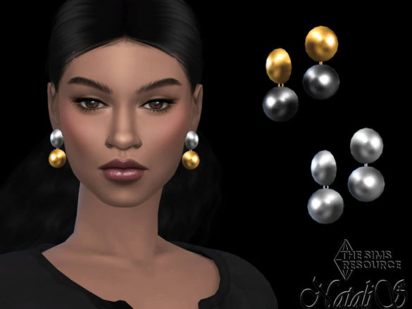 The Sims 4 Large metal earrings by NataliS at TSR