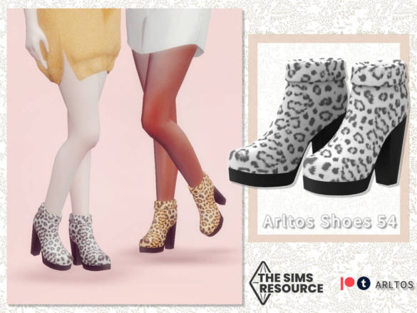 The Sims 4 Leopard boots 54 by Arltos