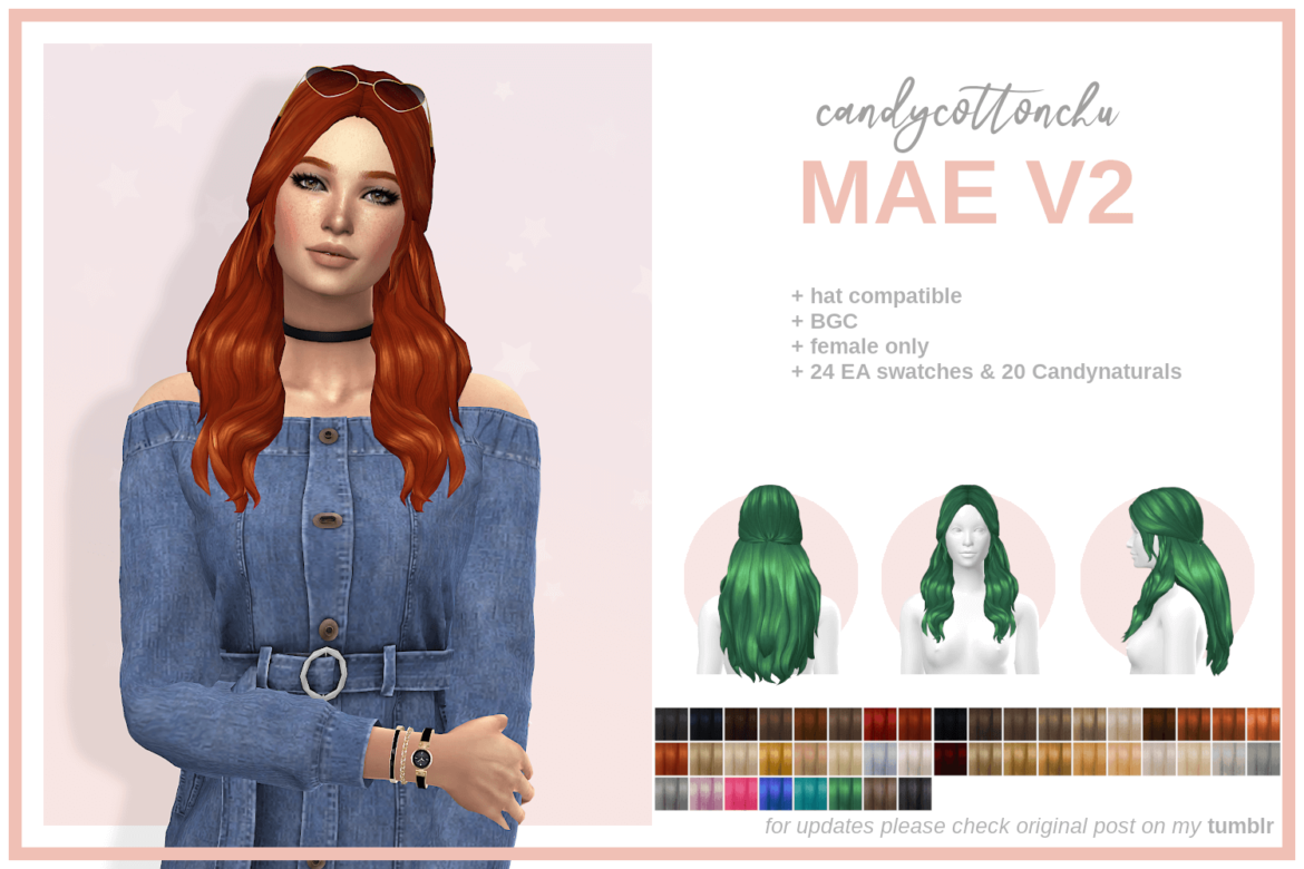 The Sims 4 mae v2 female hair