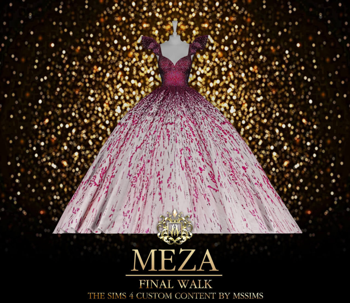 The Sims 4 MEZA FINAL WALK GOWN at MSSIMS