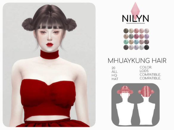 The Sims 4 MHUAYKUNG HAIR by Nilyn