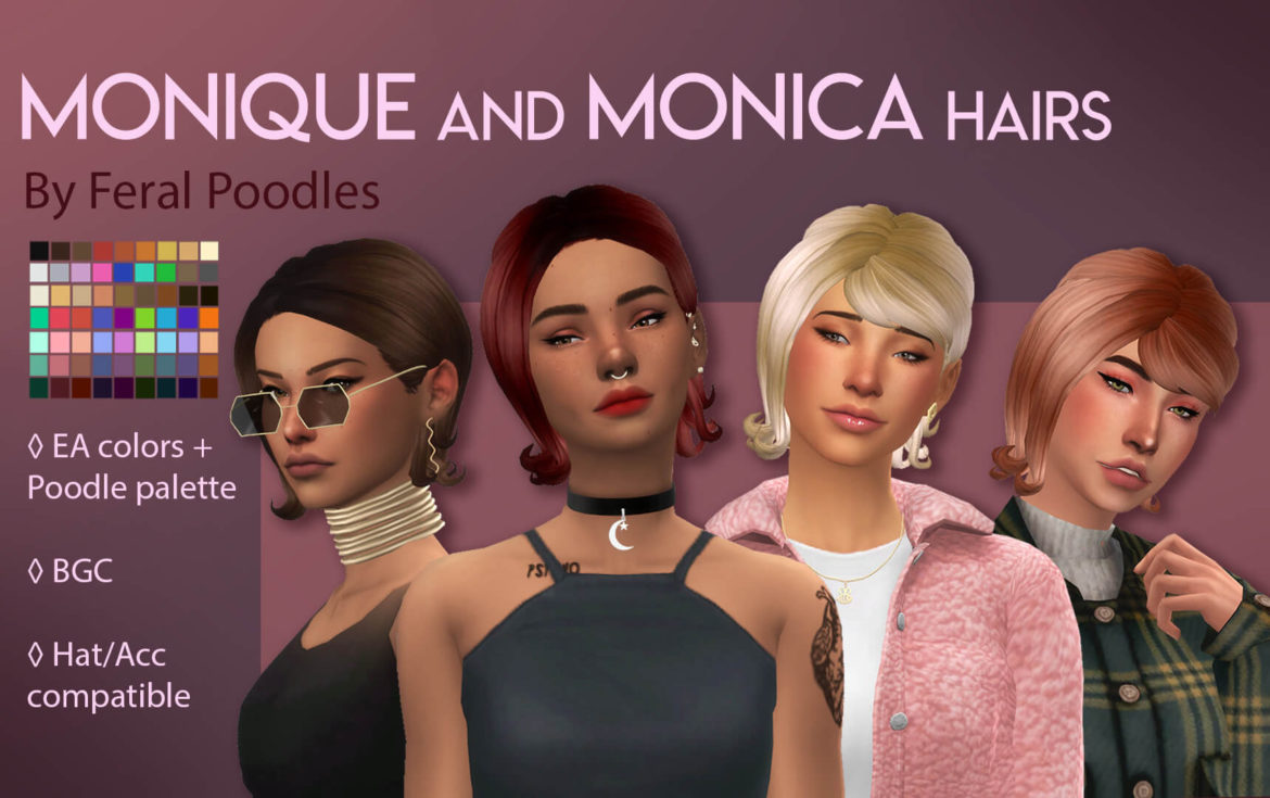monique and monica hairs ts4 maxis match cc