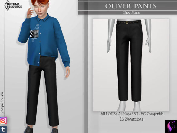 The Sims 4 Oliver Pants by KaTPurpura at TSR
