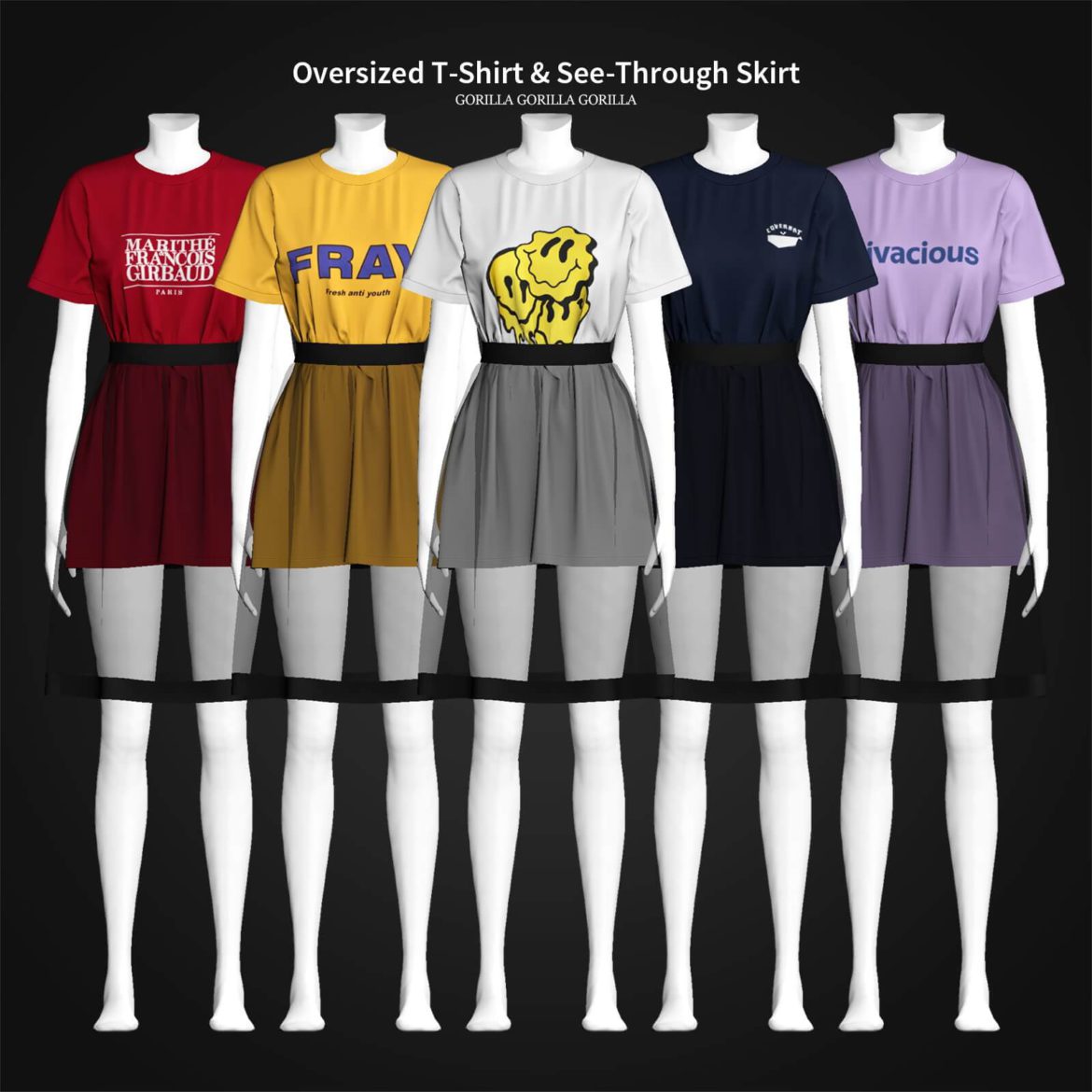 Oversized TShirt See Through Skirt at Gorilla