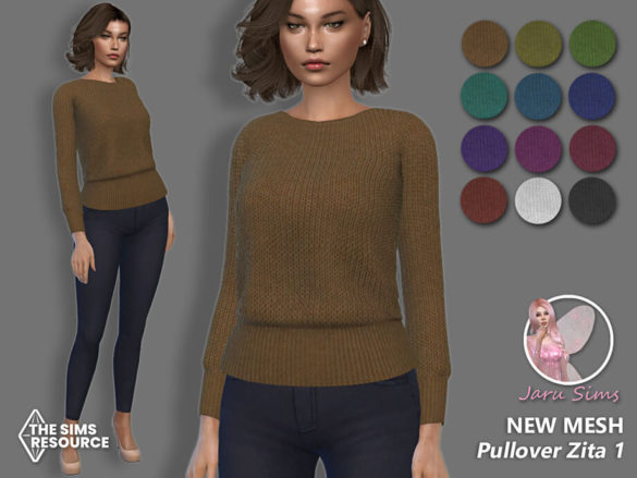 The Sims 4 Pullover Zita 1 by Jaru Sims