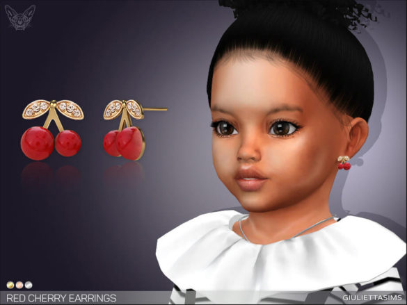 The Sims 4 Red Cherry Earrings For Toddlers by feyona