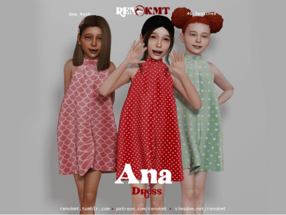 The Sims 4 [RenOKMT] – Ana Dress by Ren Okamoto