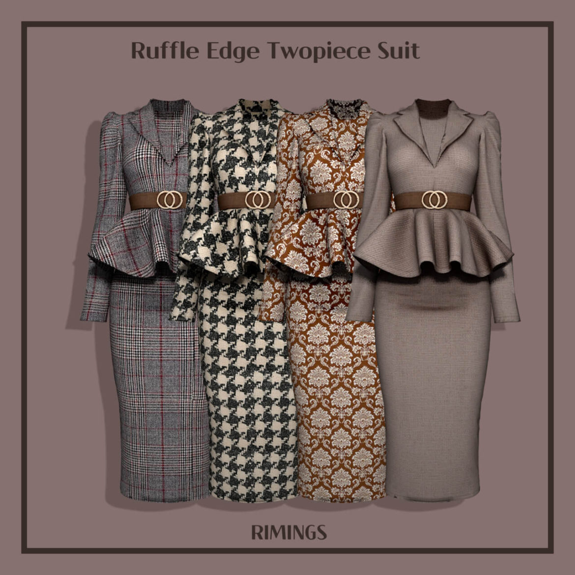 The Sims 4 Ruffle Edge Twopiece Suit at RIMINGs