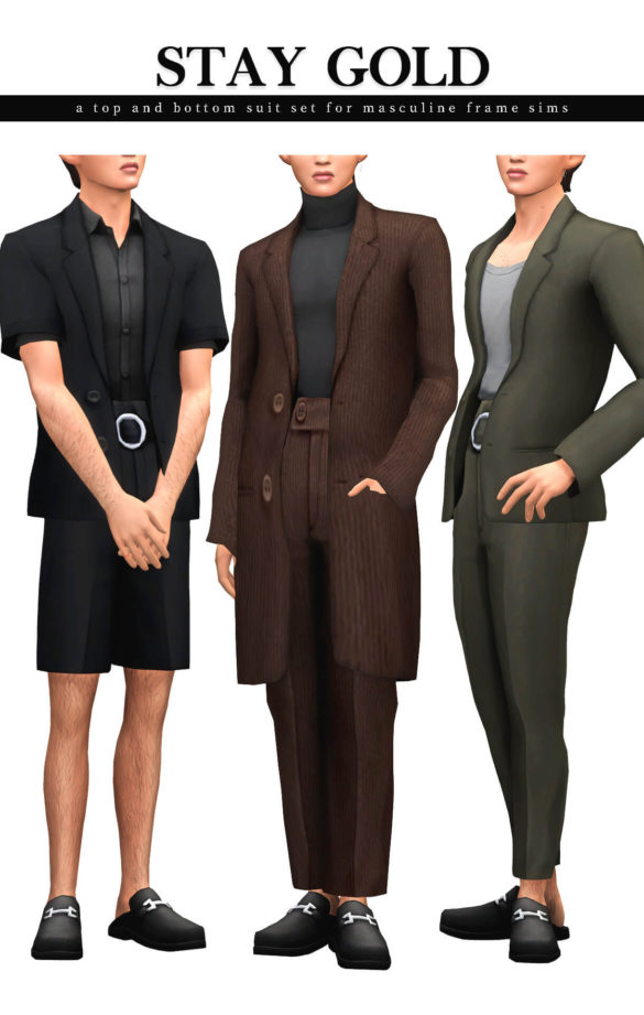 The Sims 4 stay gold high waisted suit set