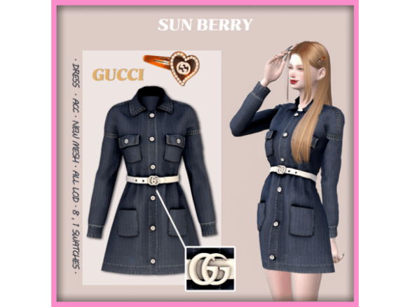 sunberry GUCCI belt dress & Hair clip 300