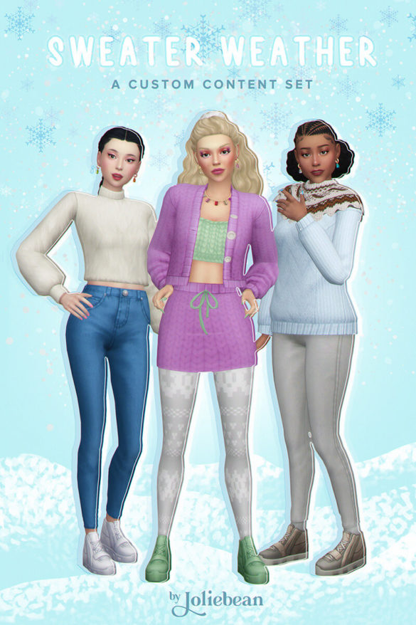 The Sims 4 sweater weather cc set by joliebean