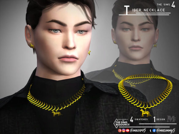 The Sims 4 Tiger Necklace by Mazero5 at TSR