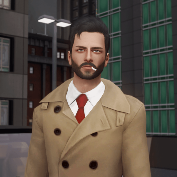 The Sims 4 trench coat shirt and tie a frankenmesh