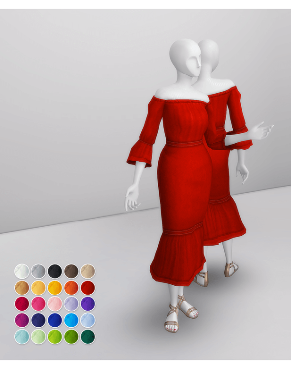 via off shoulder midi dress 25 color rustys
