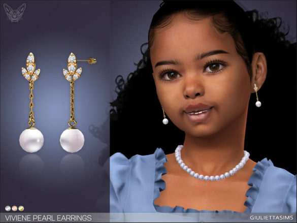 The Sims 4 Viviene Pearl Earrings For Kids by feyona