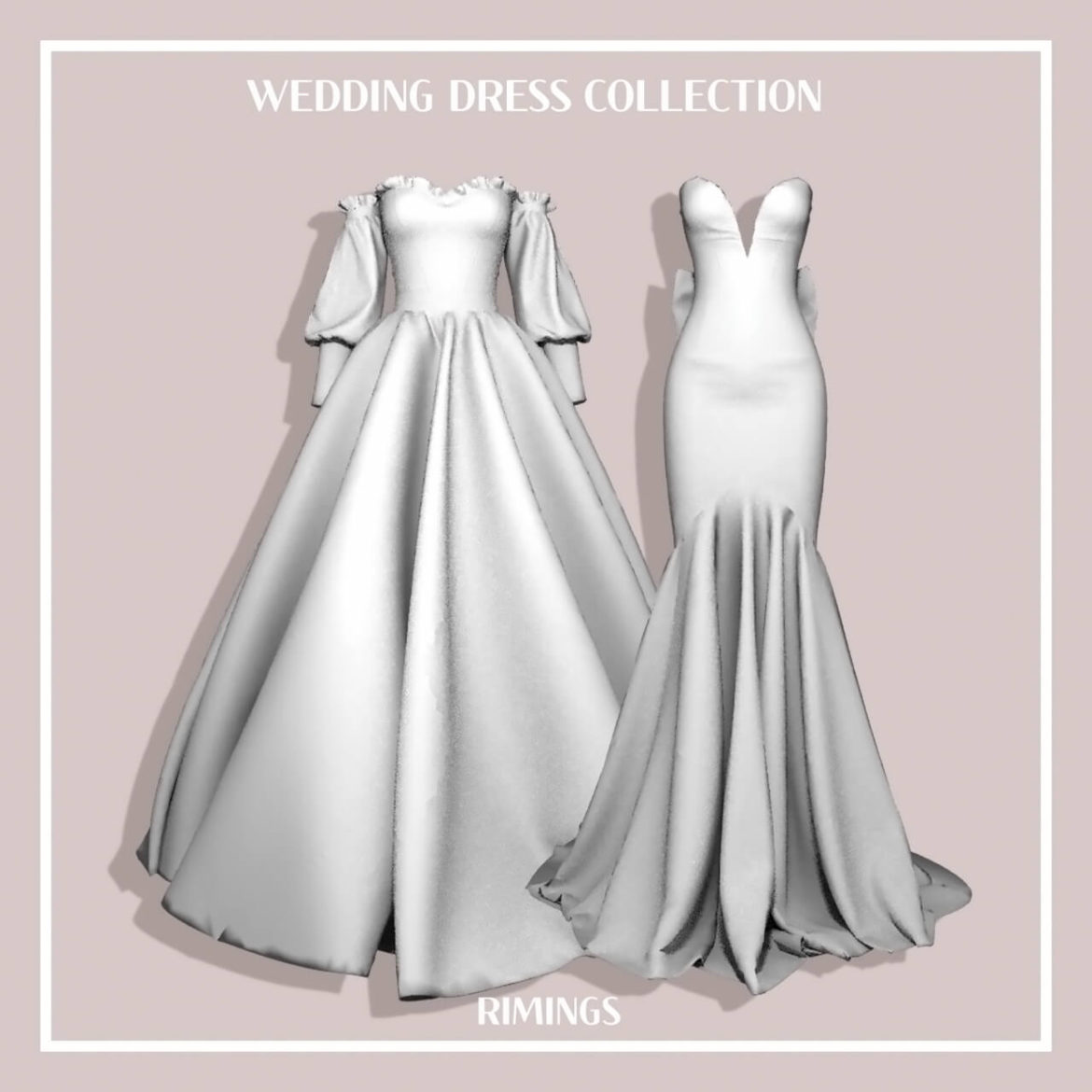 The Sims 4 Wedding Dress Set at RIMINGs