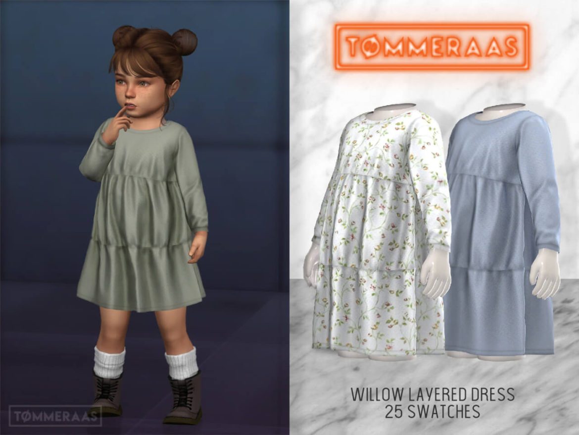 The Sims 4 Willow Layered Dress (#26) at TØMMERAAS