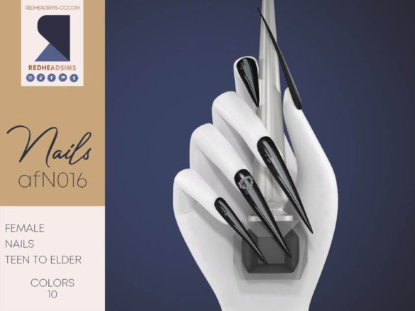 The Sims 4 AF NAILS N016 at REDHEADSIMS
