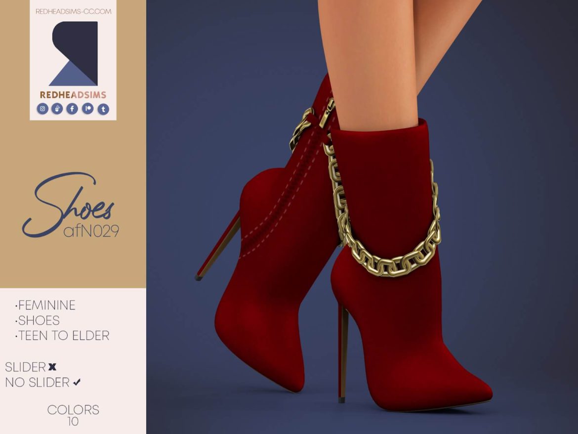 The Sims 4 AF SHOES N029 at REDHEADSIMS