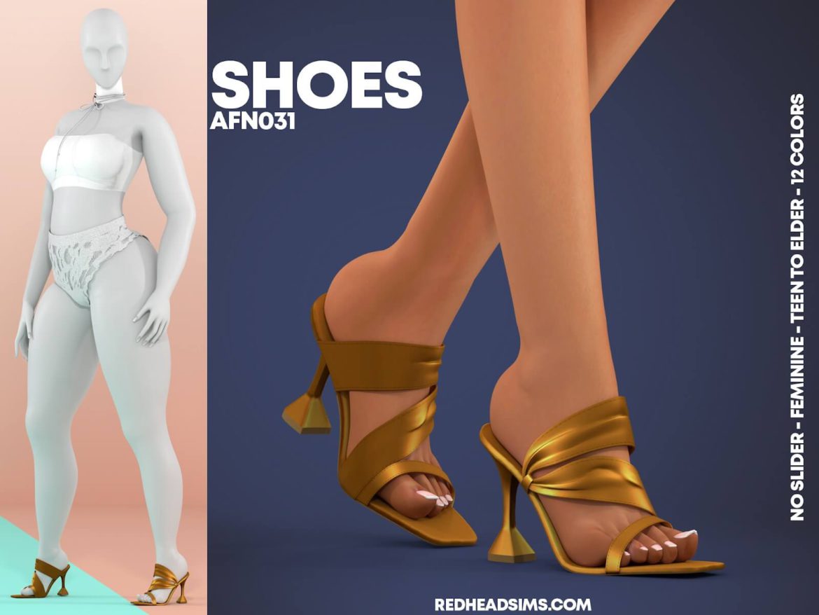 The Sims 4 AF SHOES N031 at REDHEADSIMS