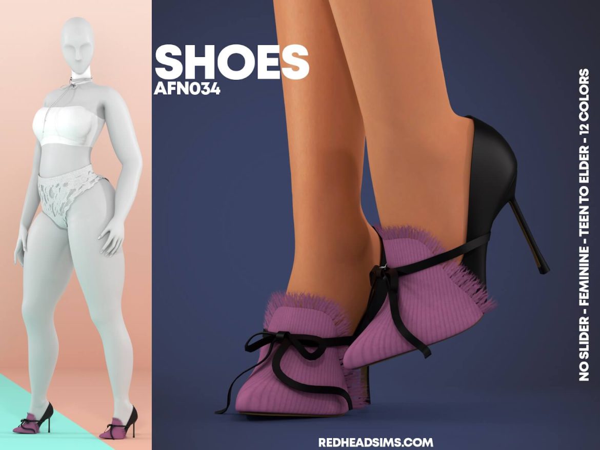 The Sims 4 AF SHOES N034 at REDHEADSIMS