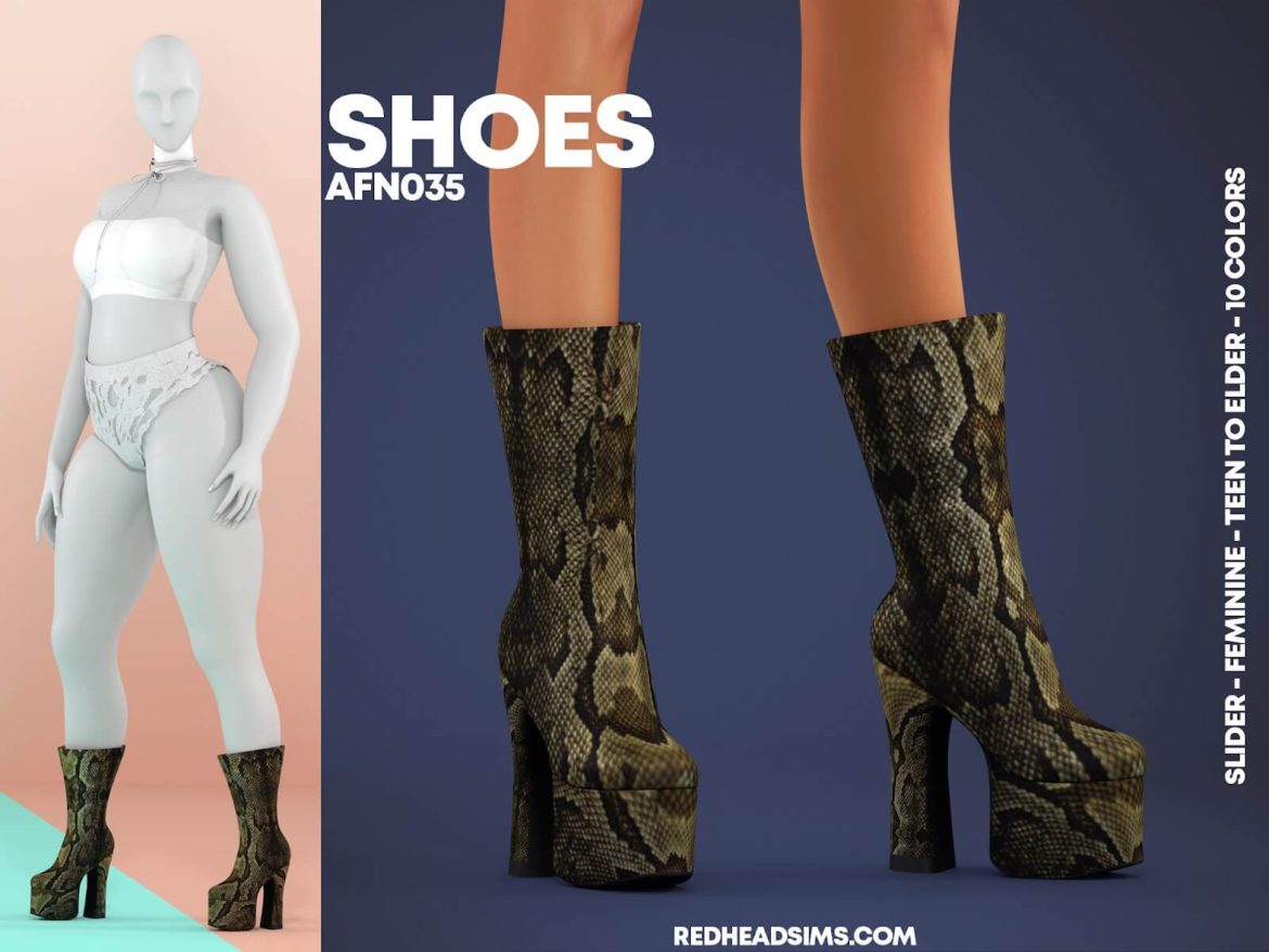 The Sims 4 AF SHOES N035 at REDHEADSIMS