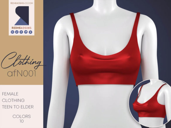 The Sims 4 AF Top N 001 from Red Head Sims