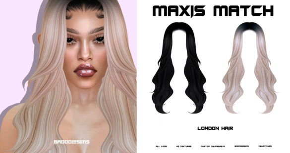 The Sims 4 badddiesims london hair public release