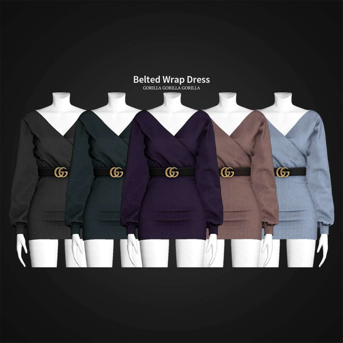 The Sims 4 Belted Wrap Dress at Gorilla