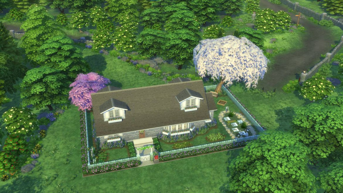 The Sims 4 Blossom Cottage 2 bed 1 bath no cc