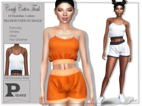 The Sims 4 Comfy Cotton Tank by pizazz from TSR