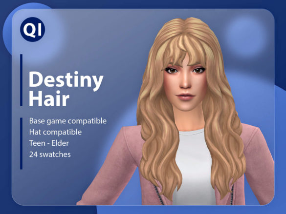 Destiny Hair A long wavy hairstyle with wavy bangs