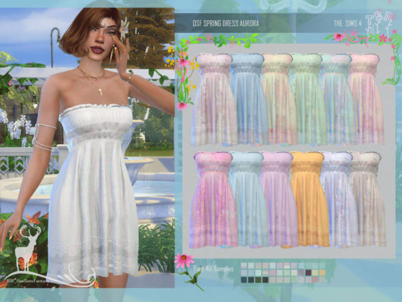 The Sims 4 DSF SPRING DRESS AURORA by DanSimsFantasy