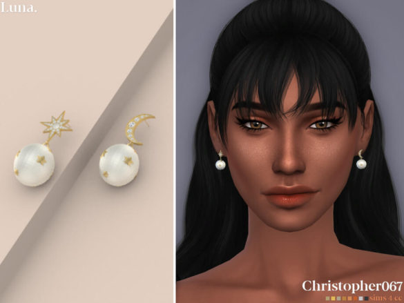 The Sims 4 Luna Earrings by christopher067