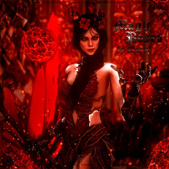 The Sims 4 [Moriel] Poses with magic staff
