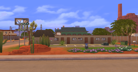 The Sims 4 Motel 69 – grungy roadside rental, no CC