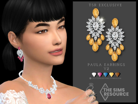 The Sims 4 Paula Earrings V2 by Glitterberryfly