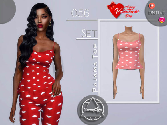 SET 056Pajama Top Valentines Day Camuflaje